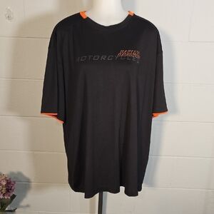 Harley-Davidson Black and Orange Men's Shirt
